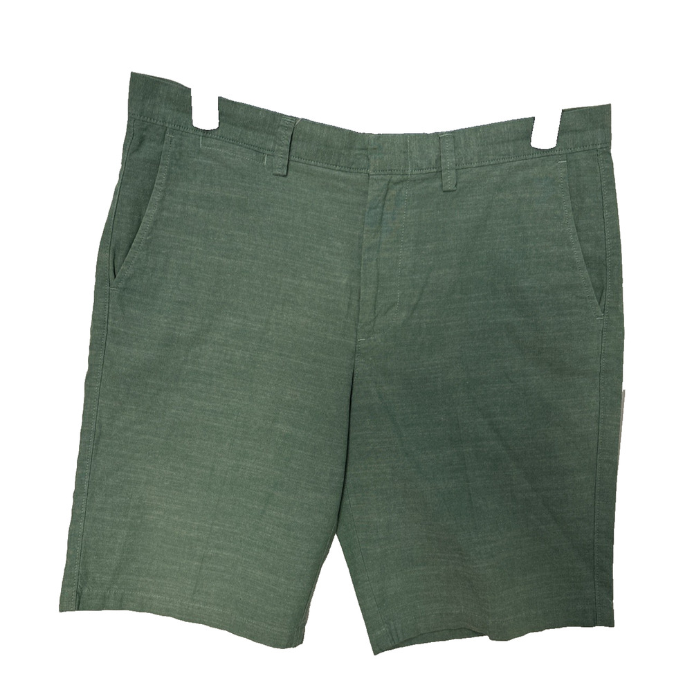 J. Crew Men's 34 Green Flat Front Chino Shorts 10" Resort Vacation‎ Travel NWOT